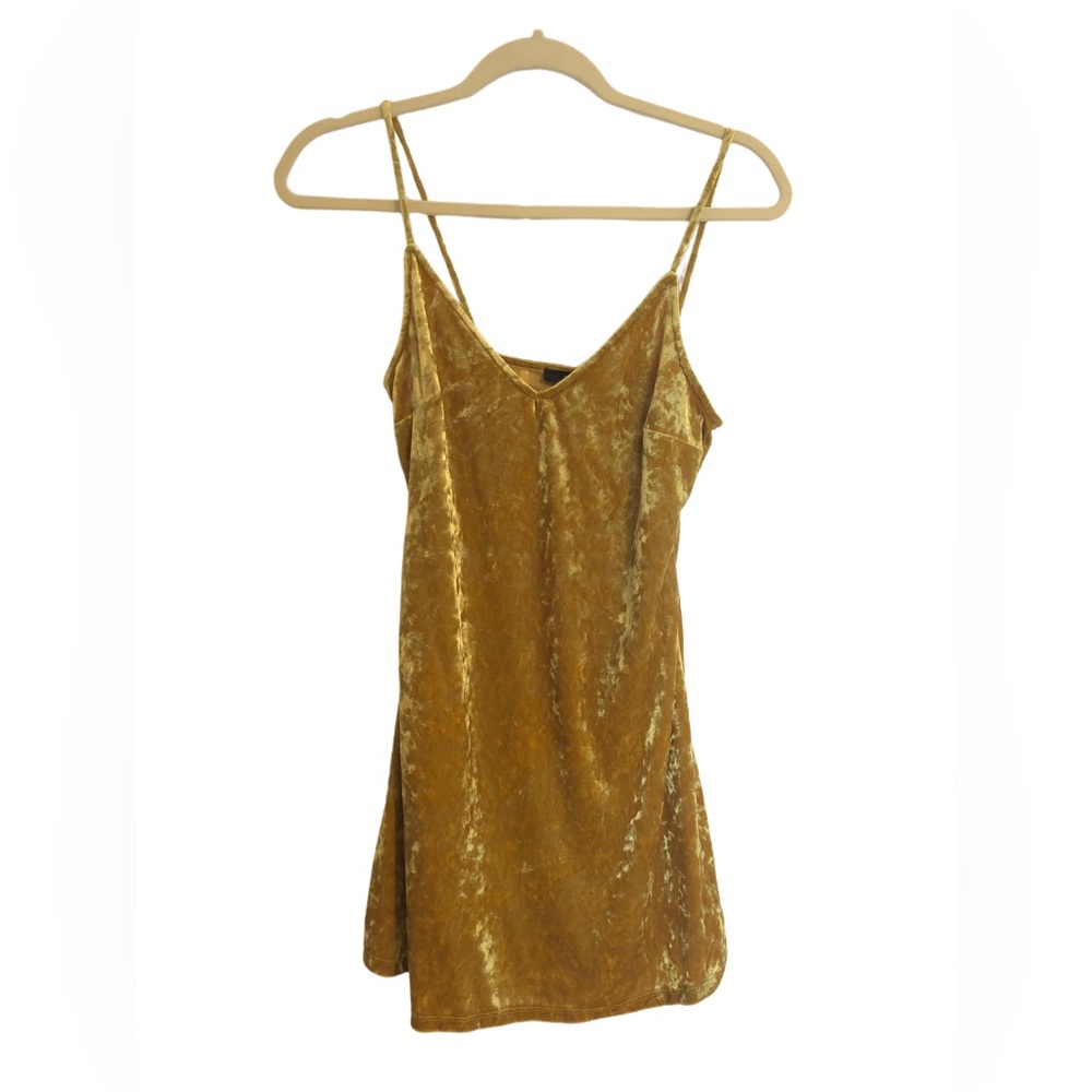 Gold velvet dress